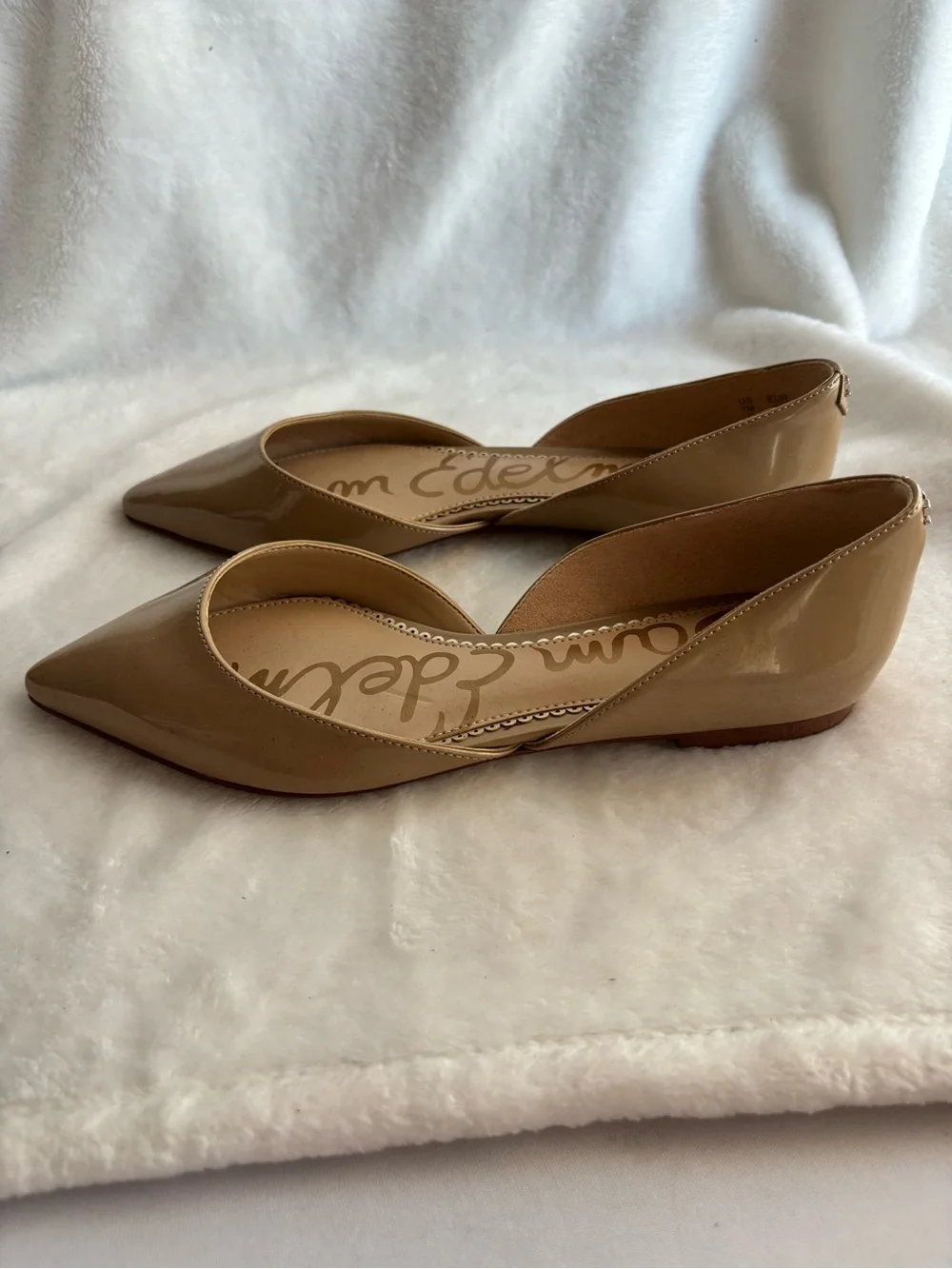 Sam Edelman Rodney d’Orsay Patent Flat in Nude Size 7M